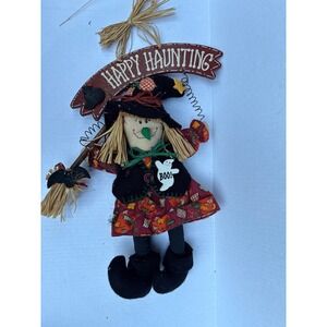 Happy Haunting Witch Wall Decor Sign Fall‎ Halloween Decoration